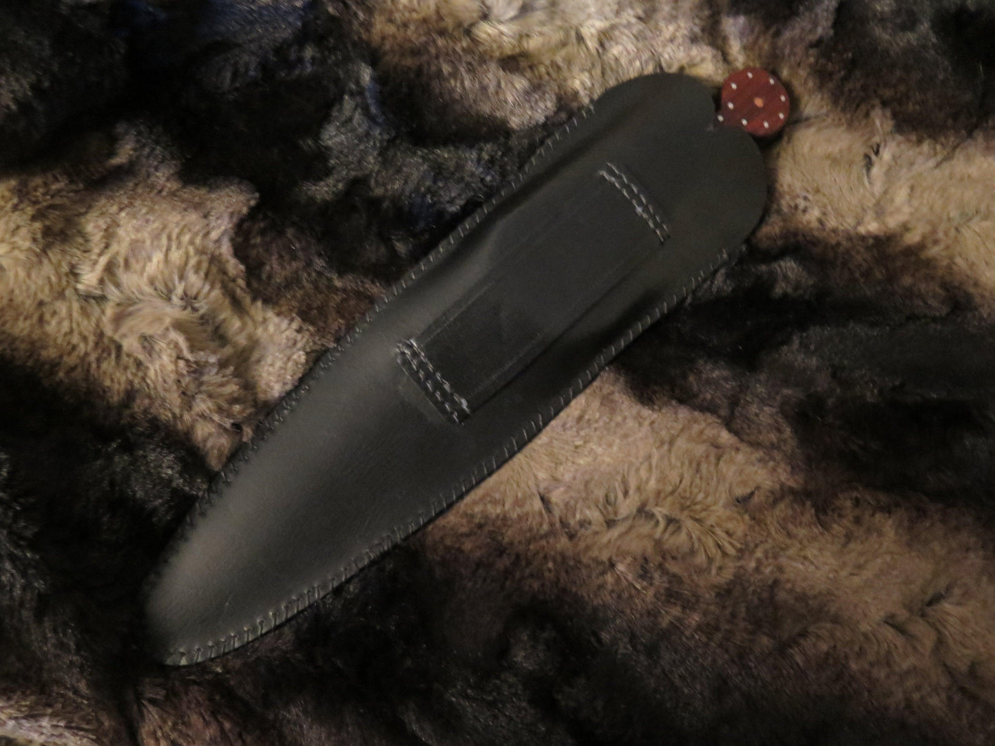 Cree Plains Knife Historic heavily decorated brass and steel pins in a rosewood handle blade 7" long authentic museum example custom sheath