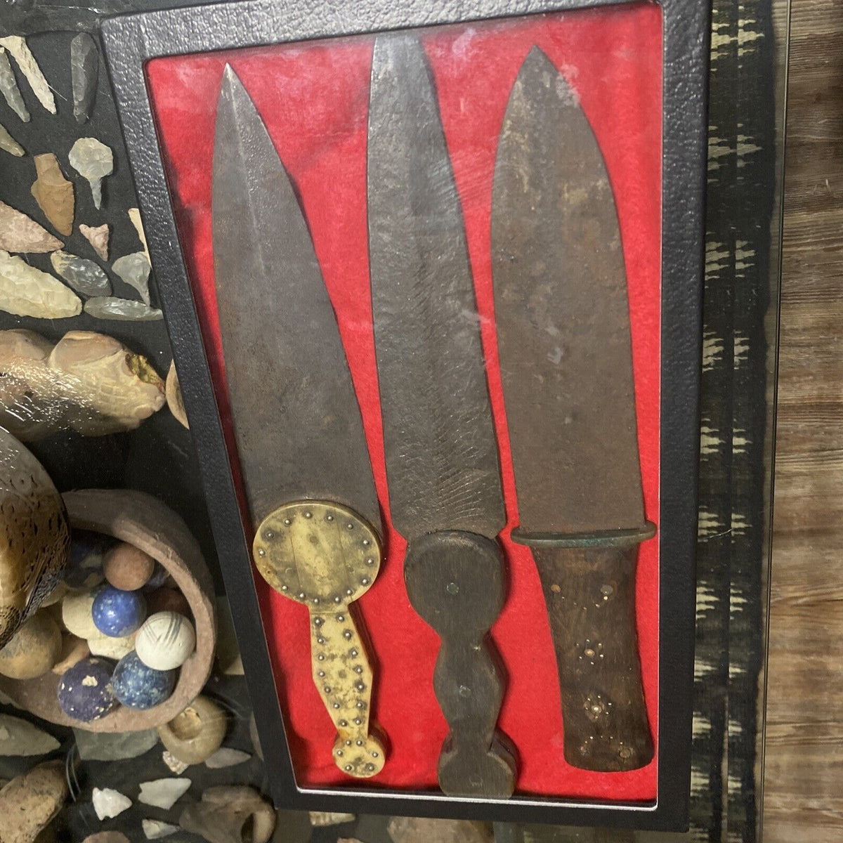 Native American Hudson Bay Trade Beavertail Knife 7” Double-Edged Blade - Hand-forged Carbon Steel Authentic Cheyenne Leather Sheath - Aki Trading Post
