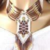 Native American Beaded Necklace Earrings set Styled Jewelry handmade with Czech seed beads Tribal Turtle authentic Indian designs