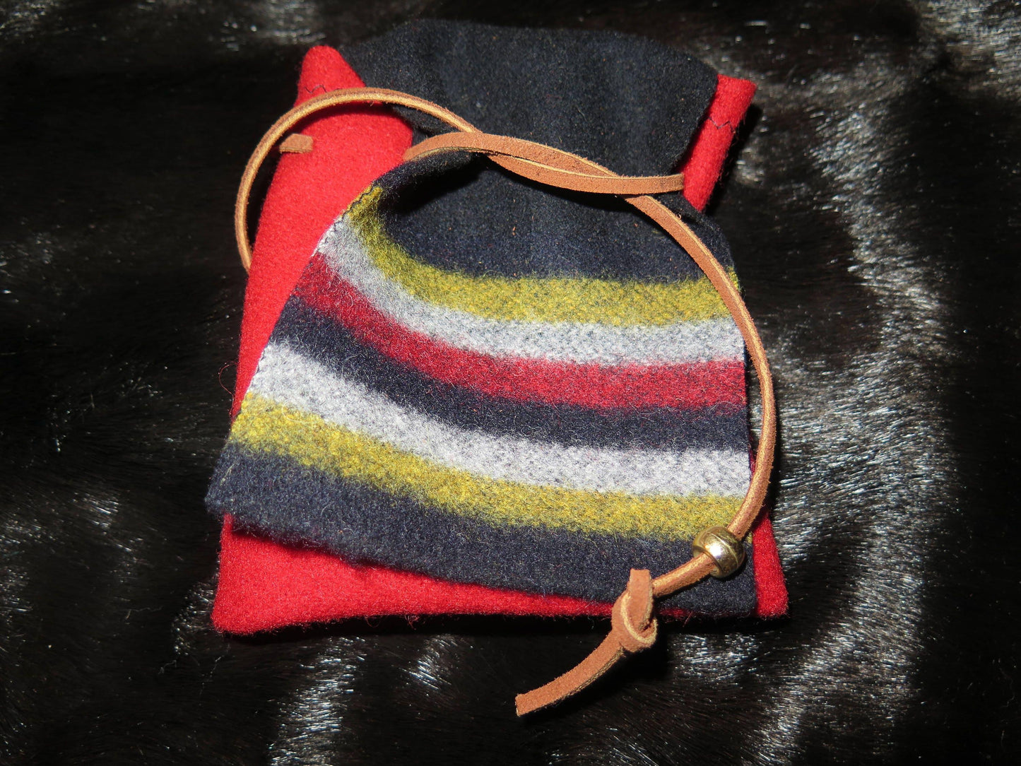 Native American Handmade Trade Cloth Tote Bag | Regalia Sachet Bag for Herbs & Personal Items - Aki Trading Post
