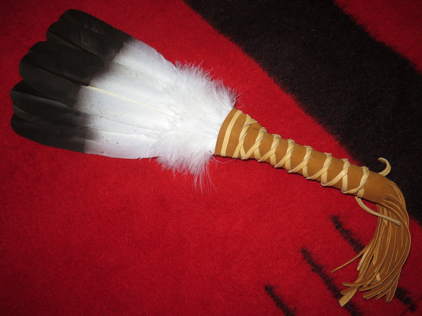 Native American Handmade 4-Feather Golden Eagle Medicine Fan | Smudge & Prayer Wand - Aki Trading Post