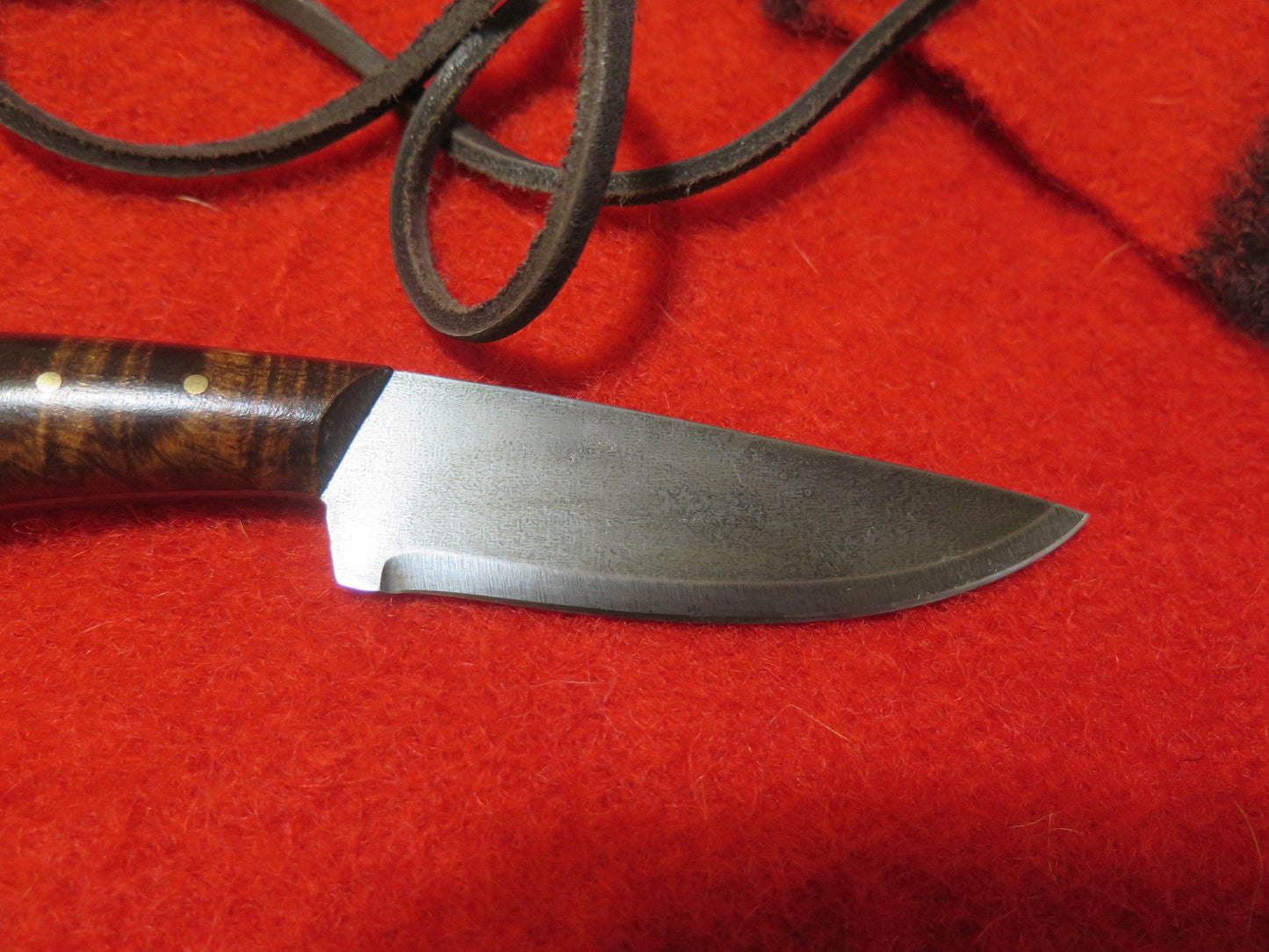 Native American Handmade 1700s Trade Neck Knife with Leather Sheath | Hand-Forged Carbon Steel Blade - Aki Trading Post