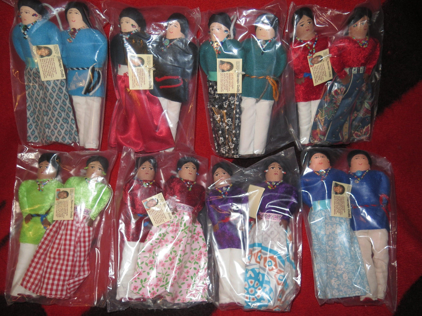 Native American Navajo Made Handmade Dolls | Custom Regalia Man & Woman Pair - Aki Trading Post