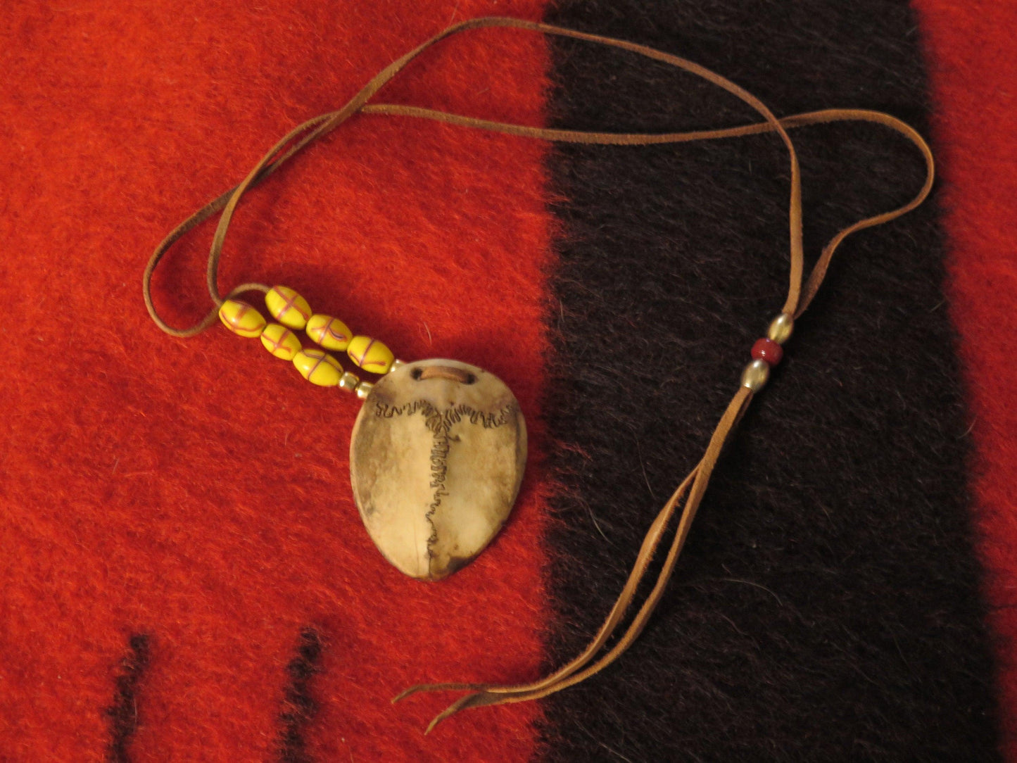 Native American Handmade Choker Necklace | Suture Bone Symbolizing the Sacred Journey of Life - Aki Trading Post