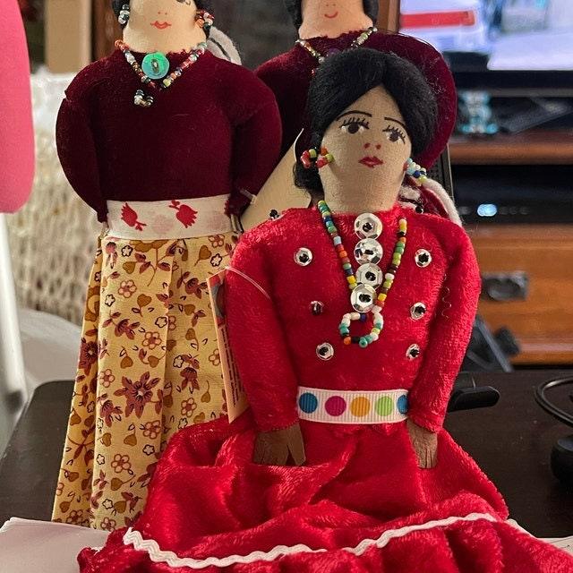 Native American Navajo Made Handmade Dolls | Custom Regalia Man & Woman Pair - Aki Trading Post