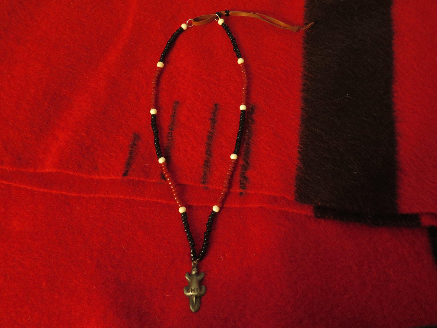 Native American Handmade Hudson Bay Trade Necklace | Stamped Beaver Pendant - Aki Trading Post