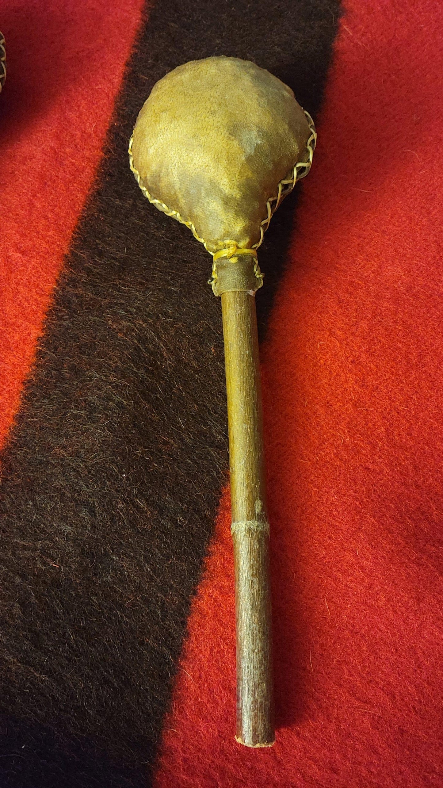 Native American Handmade Sacred Rawhide Rattle | Spiritual & Ceremonial Instrument - Aki Trading Post