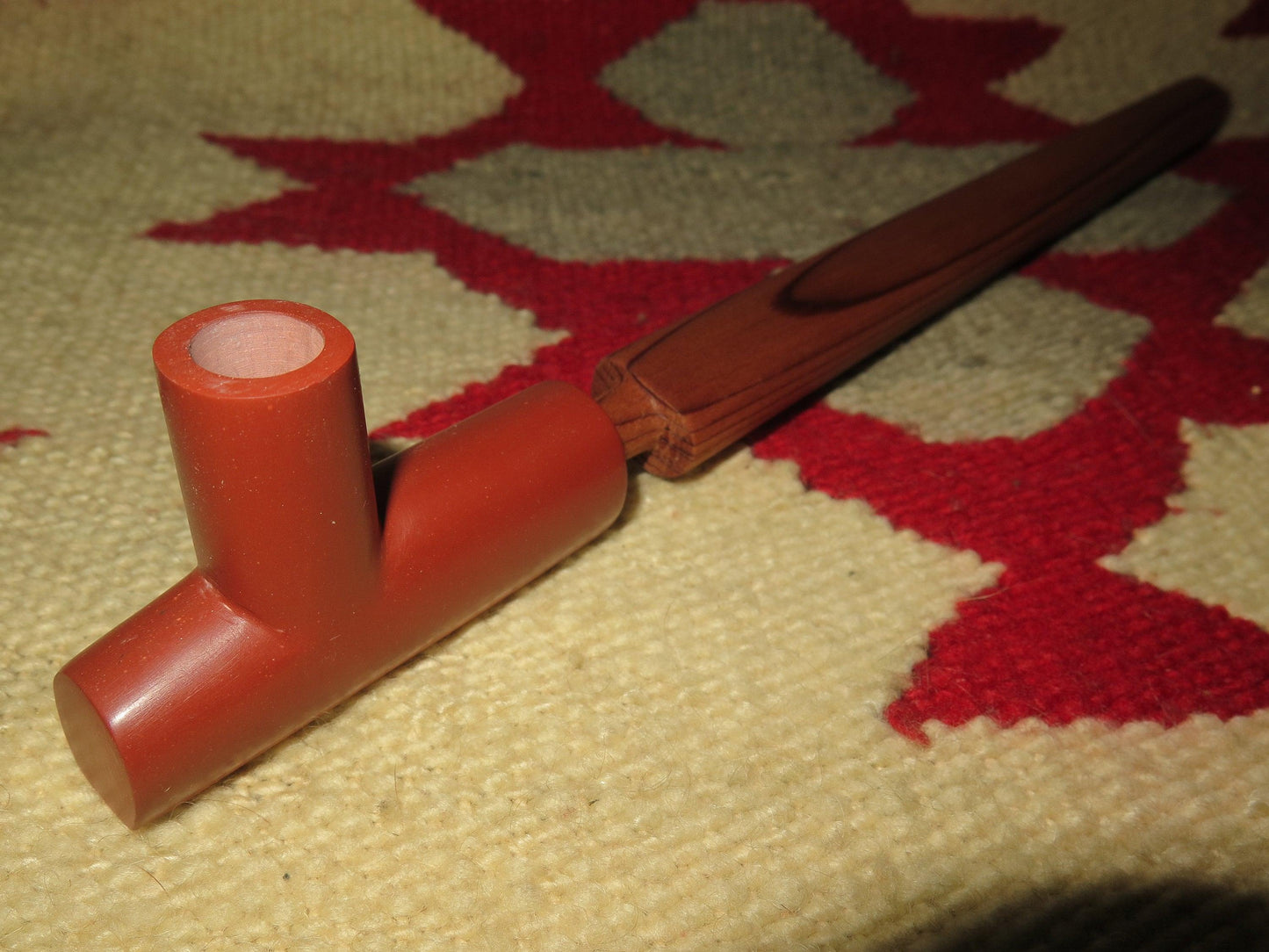 Native American Peace Pipe | Handcrafted Catlinite Plains Ceremonial Pipe with Hardwood Ash Stem - Aki Trading Post