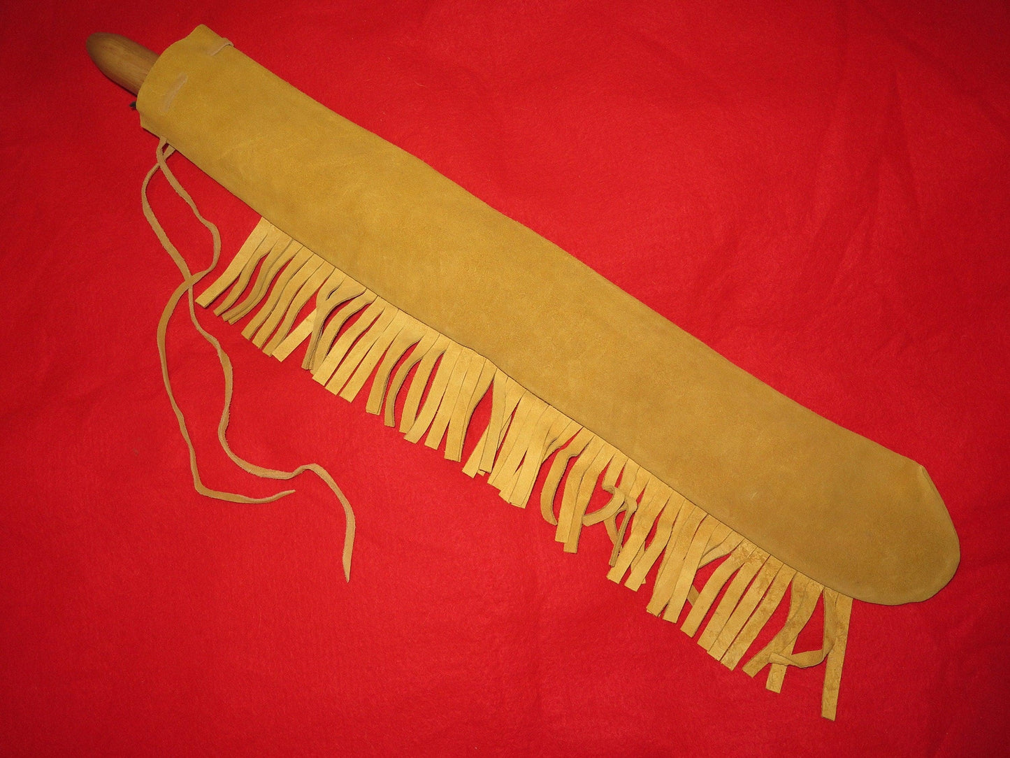 Native American Made Buckskin Style Flute Bag with Fringe | 24" Long - Aki Trading Post