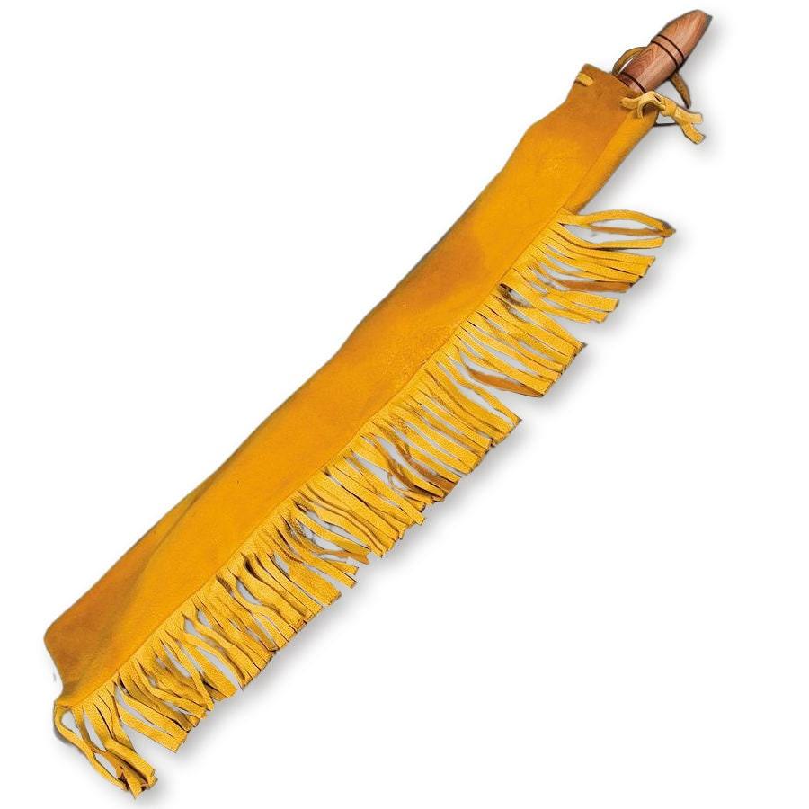 Native American Made Buckskin Style Flute Bag with Fringe | 24" Long - Aki Trading Post