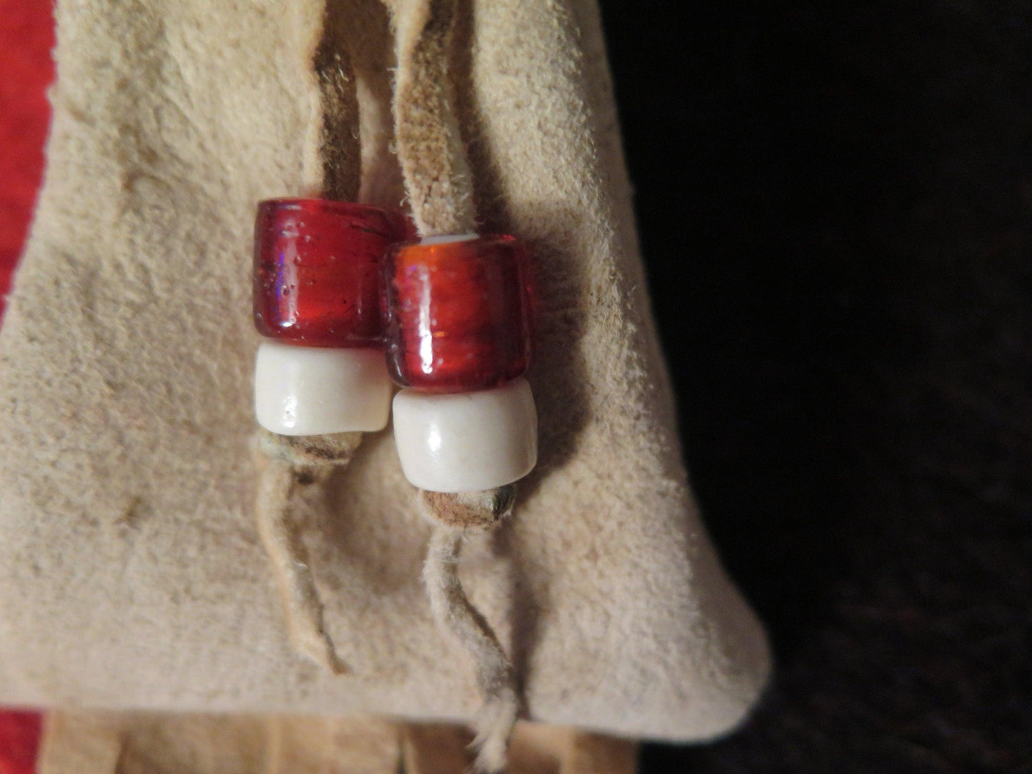 Native American Handmade Medicine Bag | Genuine Brain-Tanned Deer Hide with Vintage Trade Beads - Aki Trading Post