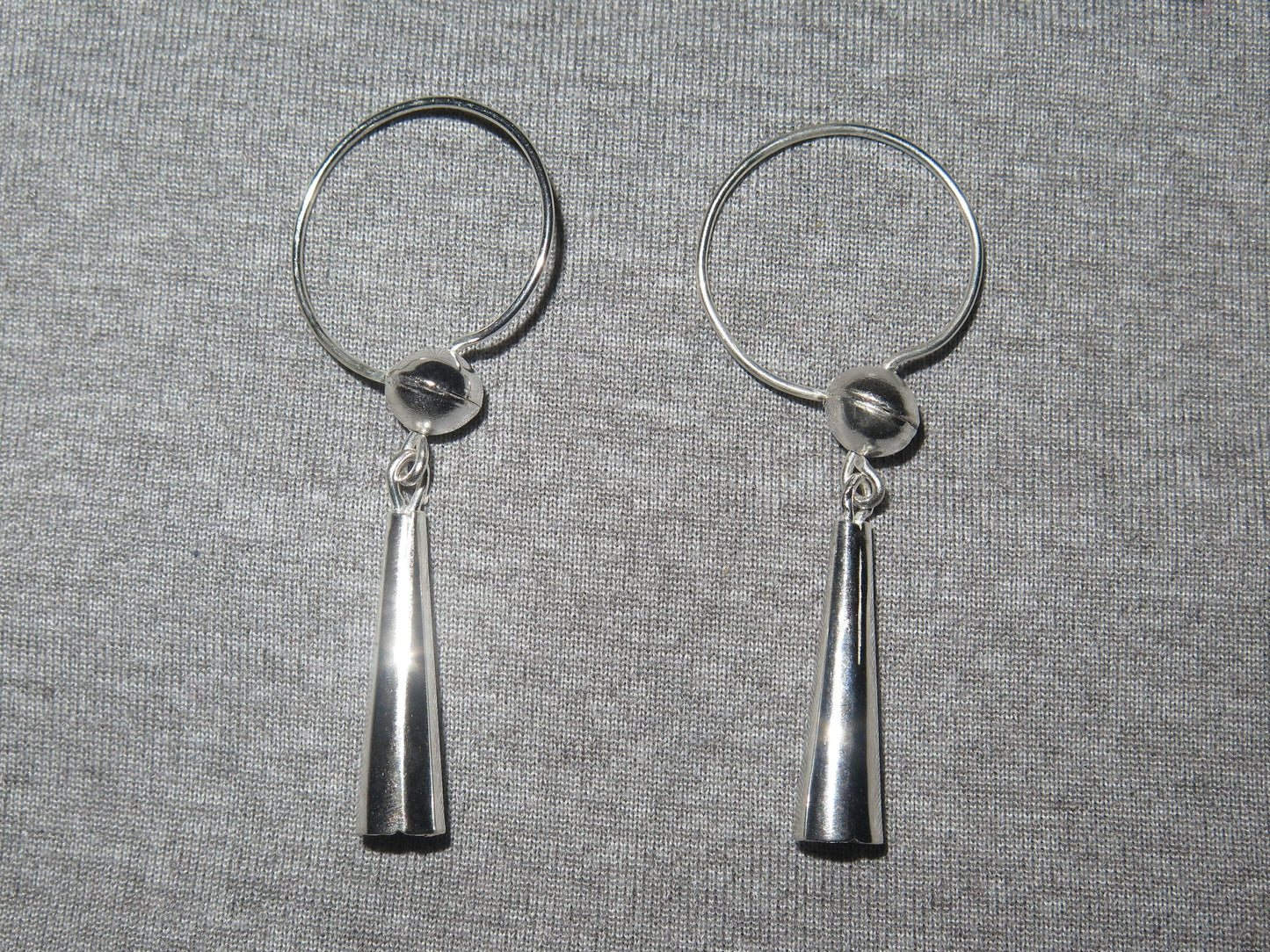 Native American Ball & Cone Earrings | Historically Accurate 1680s Fur Trade Jewelry in German Silver - Aki Trading Post