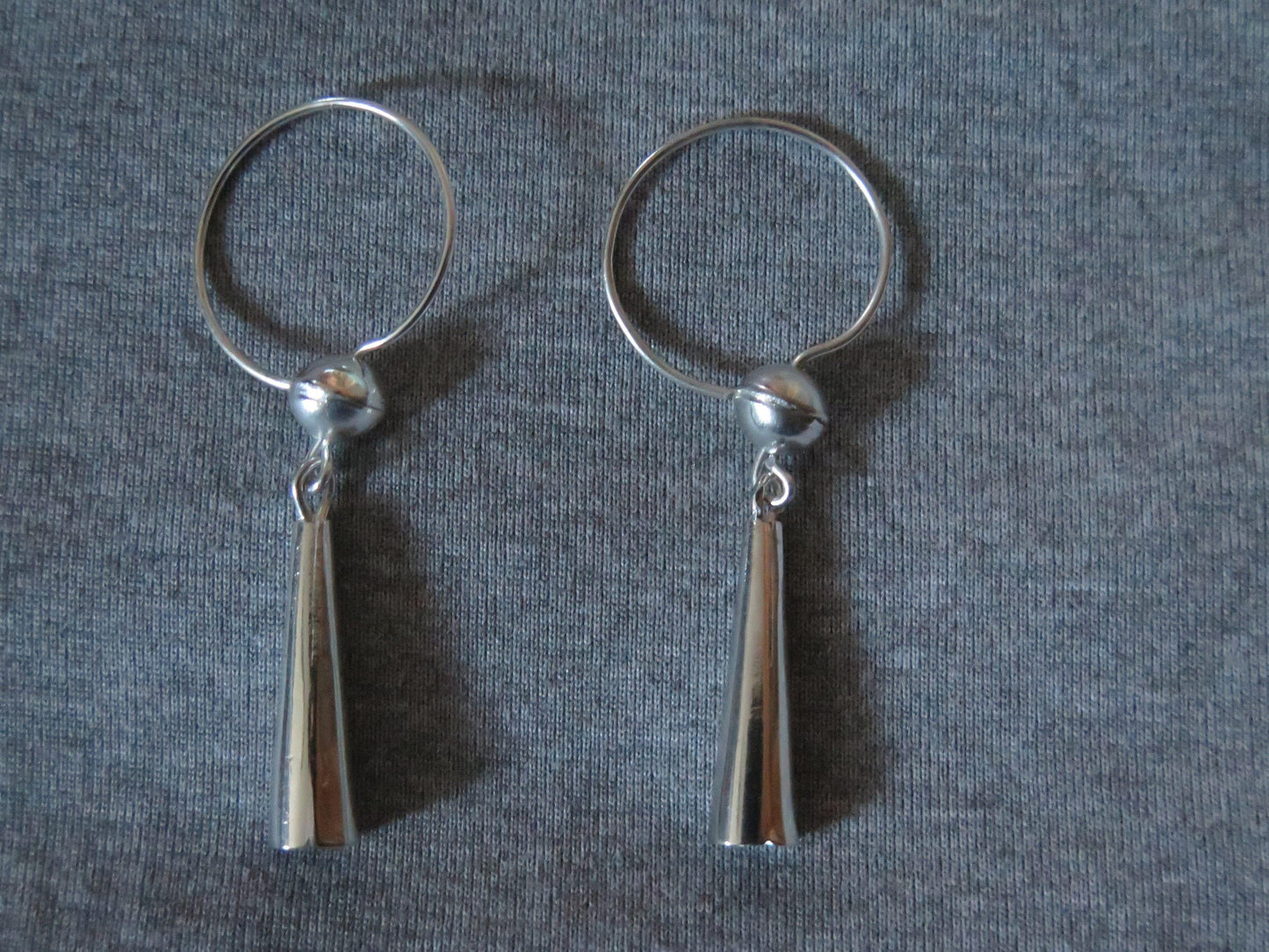 Native American Ball & Cone Earrings | Historically Accurate 1680s Fur Trade Jewelry in German Silver - Aki Trading Post
