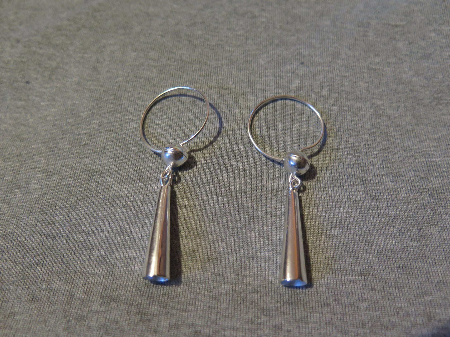Native American Ball & Cone Earrings | Historically Accurate 1680s Fur Trade Jewelry in German Silver - Aki Trading Post
