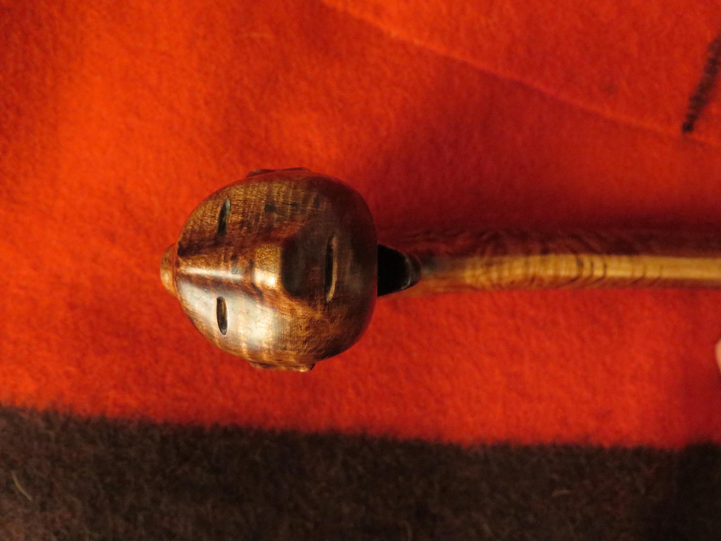 Native American Made Effigy Face Ball Head War Club Replica | Historically Accurate Hand-Carved Artifact - Aki Trading Post