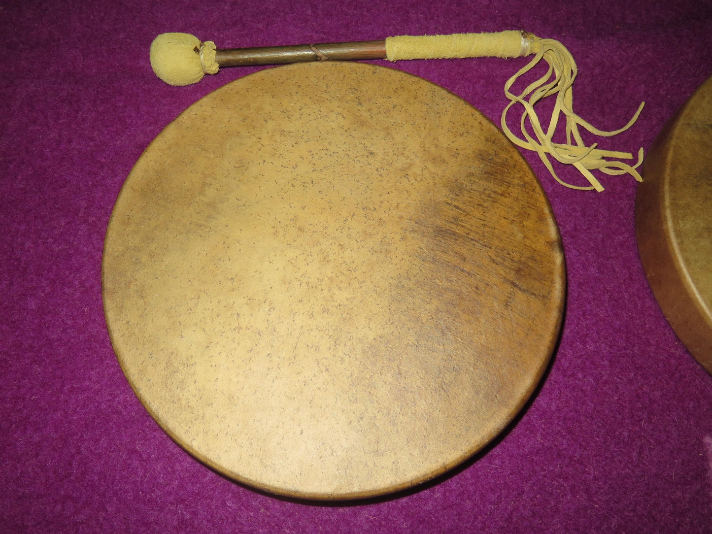 Native American Handmade Beaver Hide Drums | 10" & 12" Sacred Ceremonial Drums - Aki Trading Post