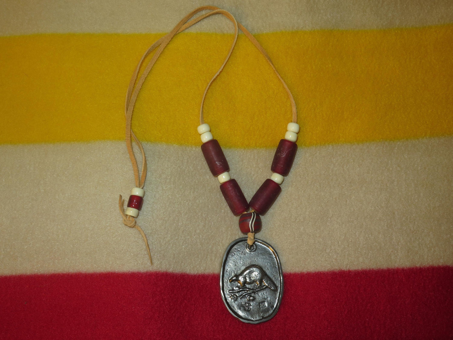 Native American-Made Hudson Bay Fur Trade Medallion Choker Necklace - Aki Trading Post