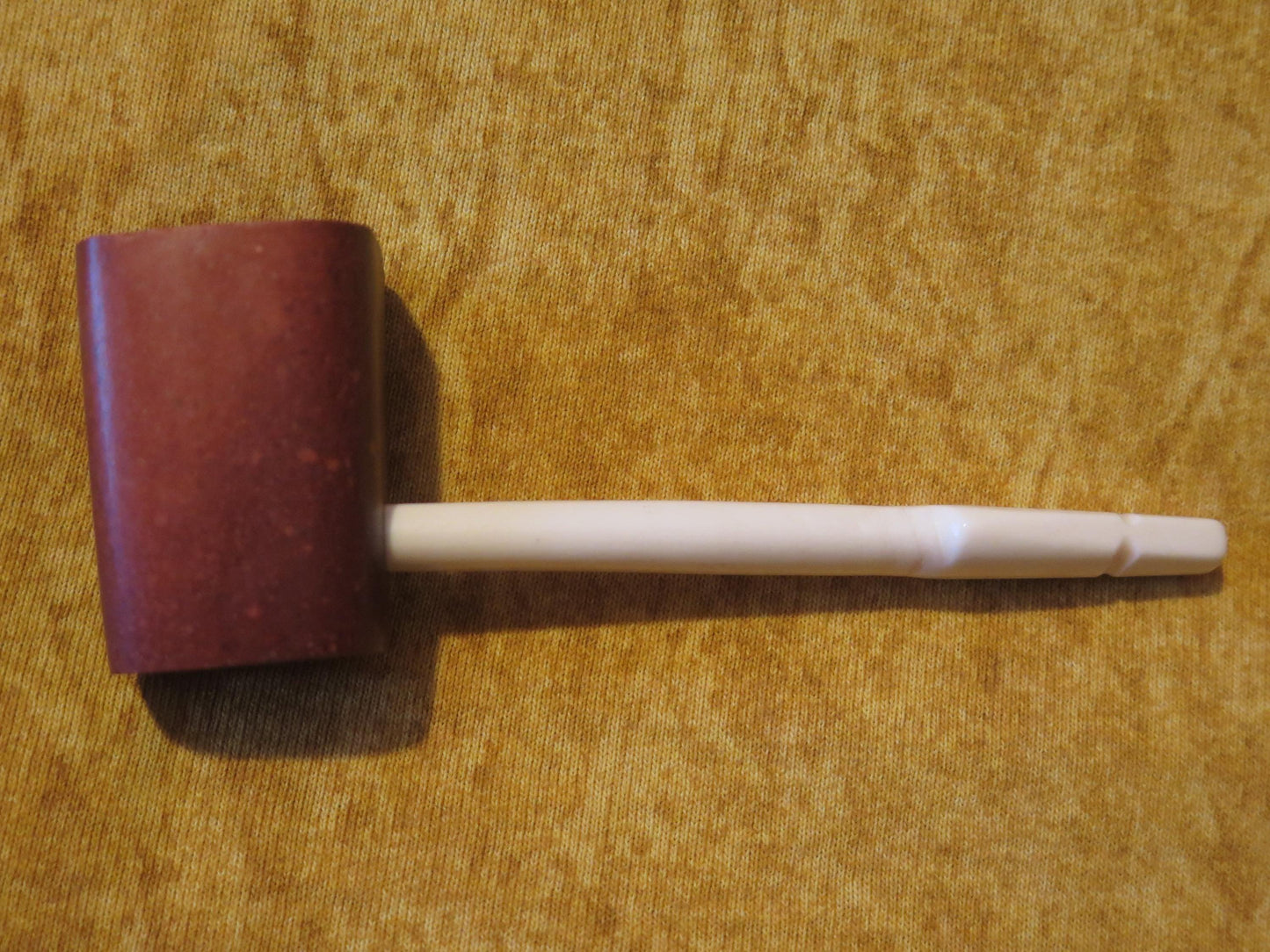 Native American Hand-Carved Trapper’s Pipe | Sacred Catlinite with Bone Stem - Aki Trading Post