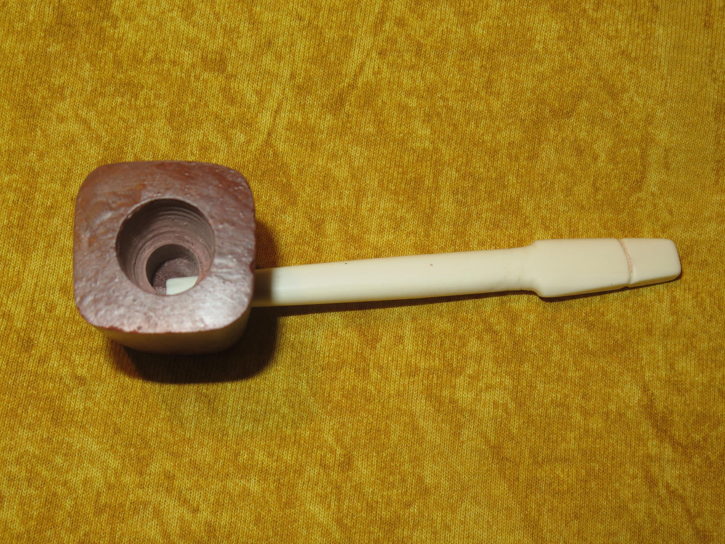 Native American Hand-Carved Trapper’s Pipe | Sacred Catlinite with Bone Stem - Aki Trading Post