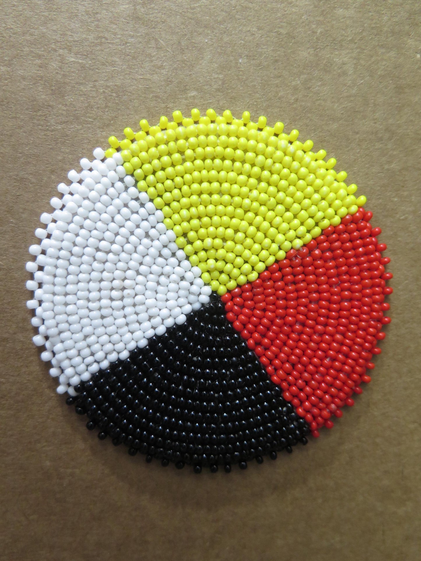 Native American Handmade 4 Directions Beaded Rosette | Traditional Regalia & Collectible Jewelry - Aki Trading Post