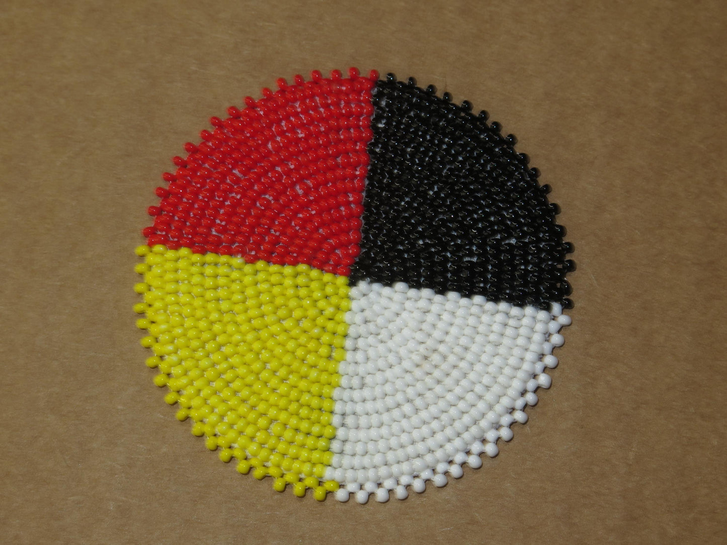 Native American Handmade 4 Directions Beaded Rosette | Traditional Regalia & Collectible Jewelry - Aki Trading Post