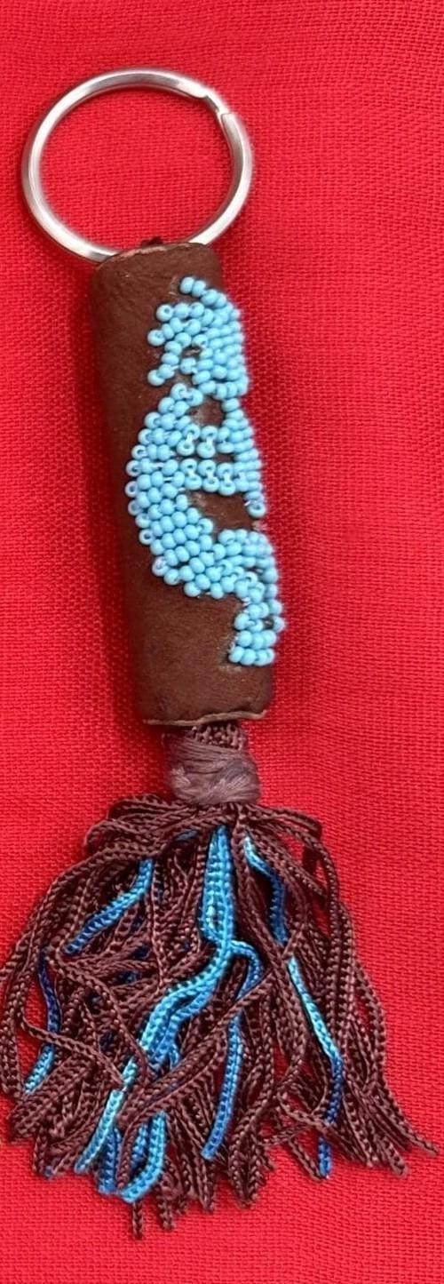 Beaded Leather Kokopelli Keychain | Symbol of Music, Joy & Happiness - Aki Trading Post