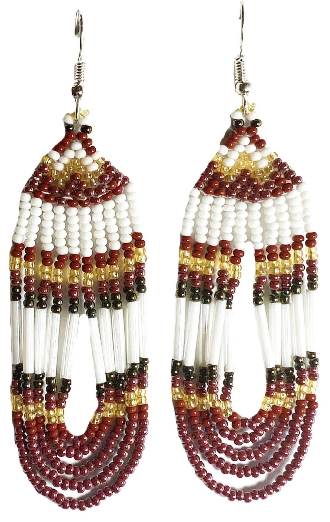 Native American Beaded Necklace Earrings set Styled Jewelry handmade with Czech seed beads Tribal Turtle authentic Indian designs
