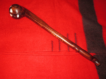 Native American made- WAR CLUB Delaware War Club, Artifact - Collectible with Burl Cherry/Walnut Wood Display Stand