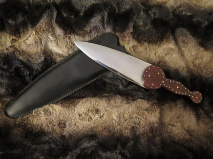 Cree Plains Knife Historic heavily decorated brass and steel pins in a rosewood handle blade 7" long authentic museum example custom sheath