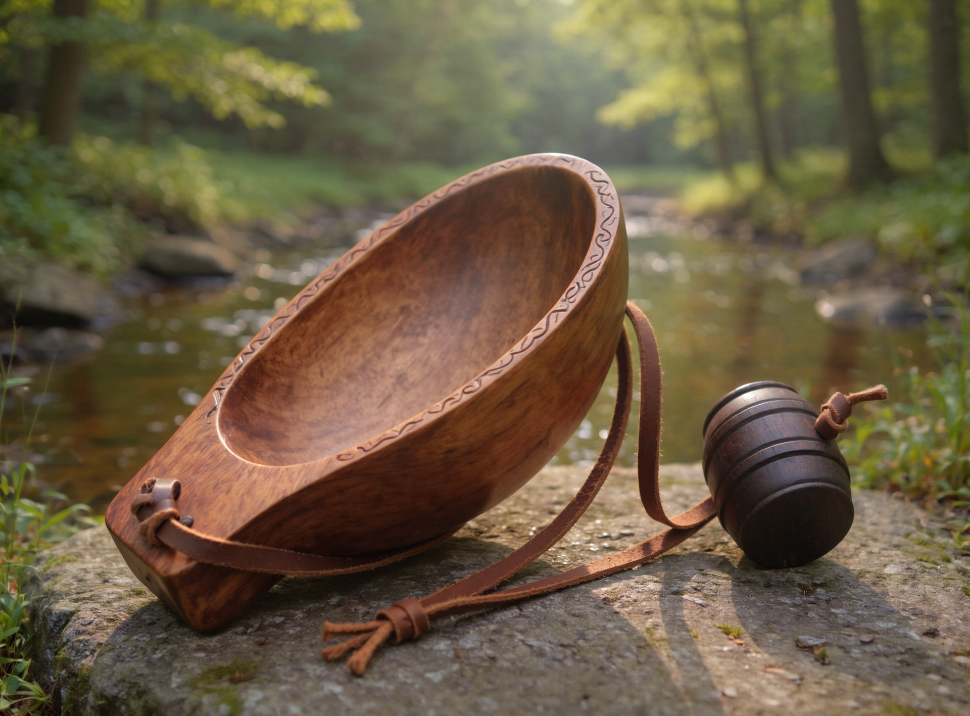 Native American Handmade Museum-Quality Canoe Cup | Fur Trade Era
