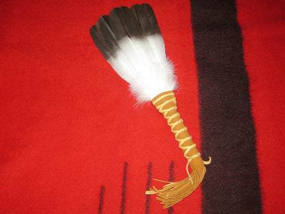 Native American Handmade 4-Feather Golden Eagle Medicine Fan | Smudge & Prayer Wand - Aki Trading Post