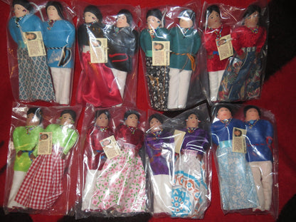 Native American Navajo Made Handmade Dolls | Custom Regalia Man & Woman Pair - Aki Trading Post