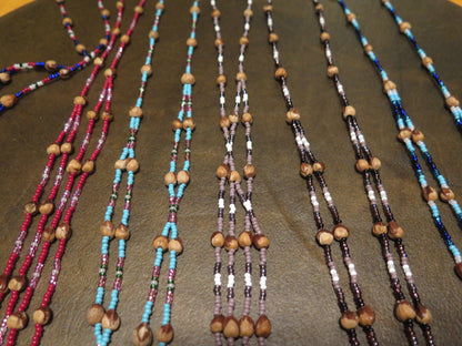 Native American Made Authentic Navajo Ghost Bead Necklace | Extra Large Double Strand – Mixed Colors Only - Aki Trading Post