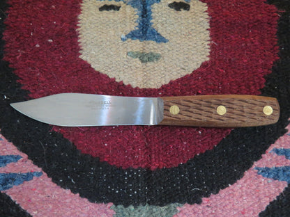 Original Genuine J. Russell & Co. Green River Knife | High Carbon Steel with Beechwood Handle & Hand-Tooled Leather Sheath - Aki Trading Post