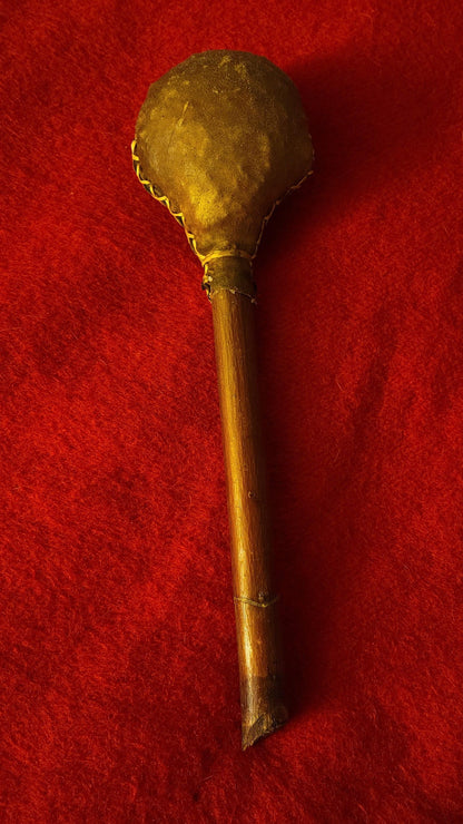 Native American Handmade Sacred Rawhide Rattle | Spiritual & Ceremonial Instrument - Aki Trading Post