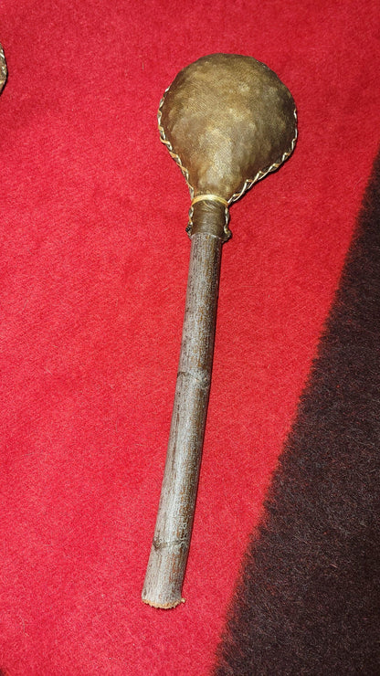 Native American Handmade Sacred Rawhide Rattle | Spiritual & Ceremonial Instrument - Aki Trading Post