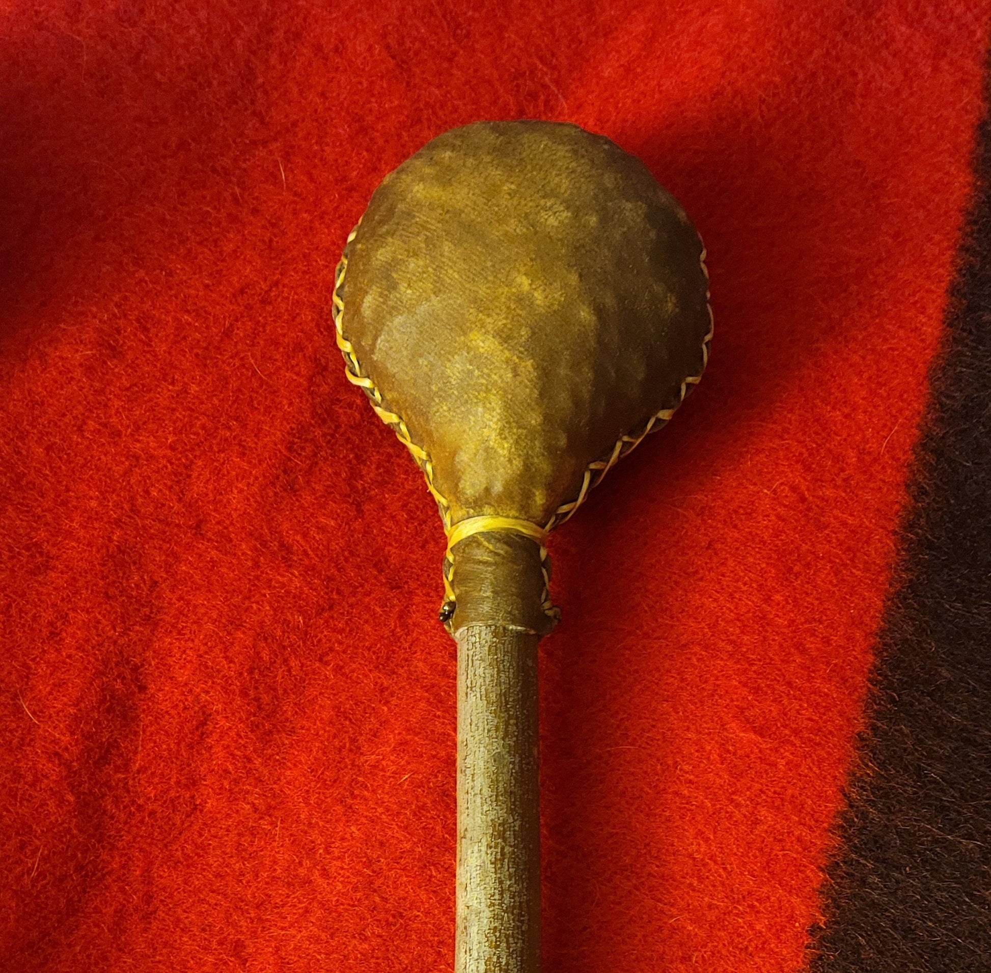 Native American Handmade Sacred Rawhide Rattle | Spiritual & Ceremonial Instrument - Aki Trading Post