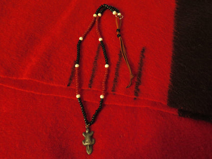 Native American Handmade Hudson Bay Trade Necklace | Stamped Beaver Pendant - Aki Trading Post