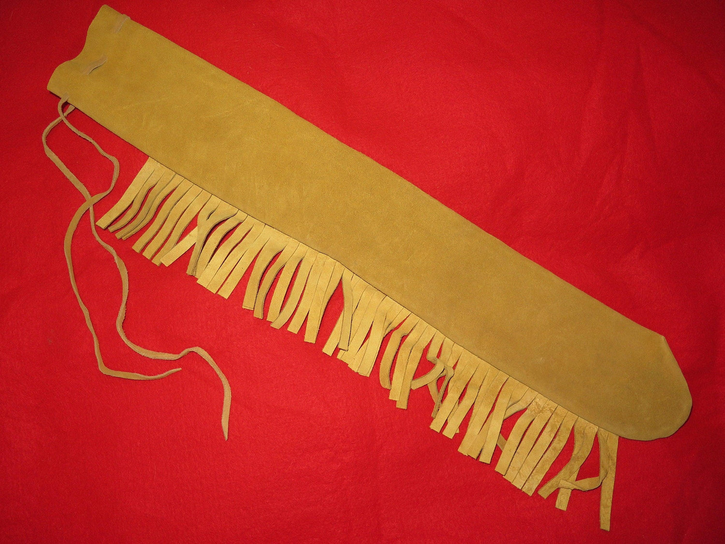 Native American Made Buckskin Style Flute Bag with Fringe | 24" Long - Aki Trading Post