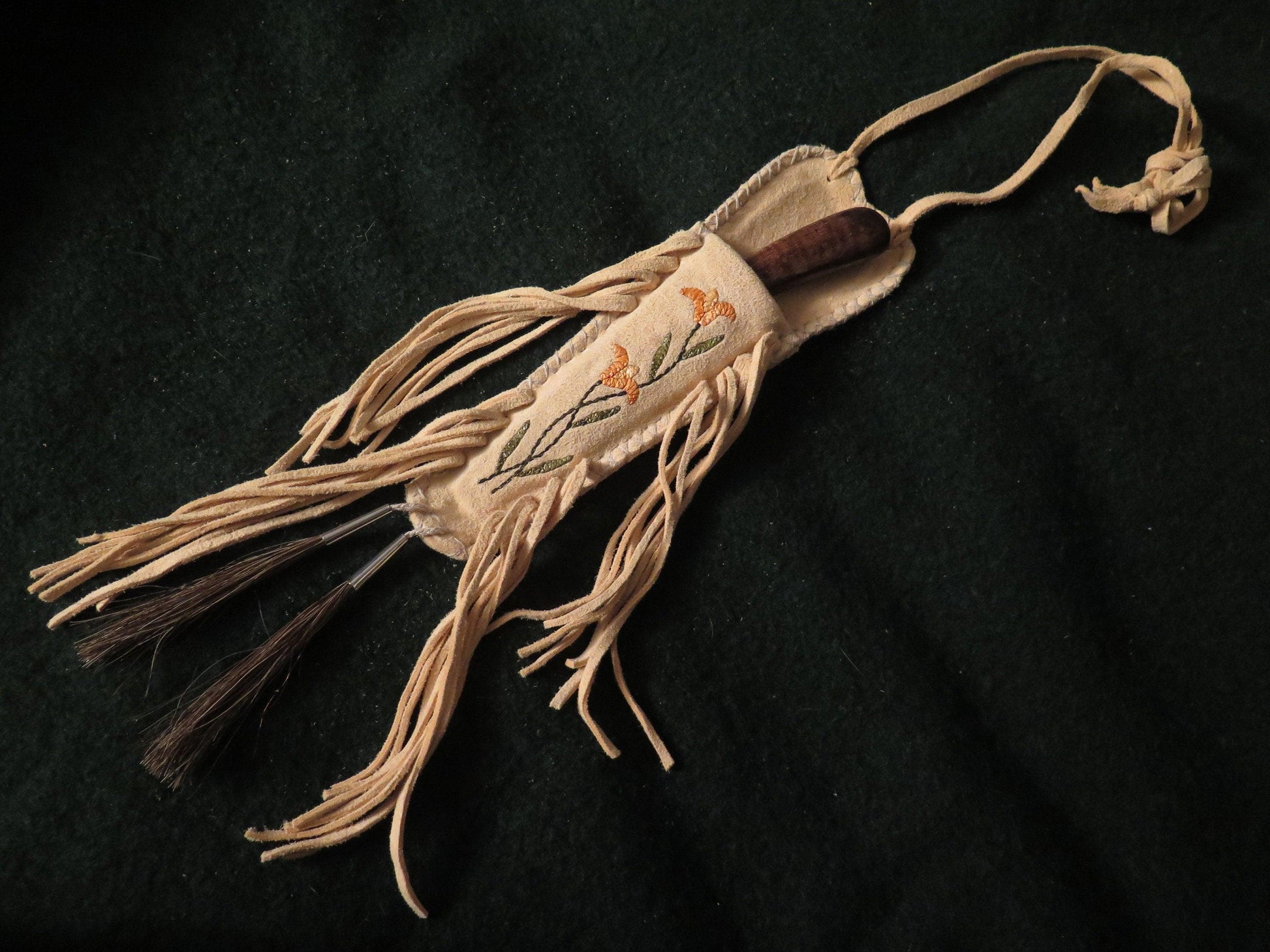 Native American Eastern Woodland Handmade Neck Knife with Quillwork Sheath | Traditional Era Collectible - Aki Trading Post