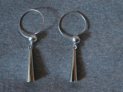 Native American Ball & Cone Earrings | Historically Accurate 1680s Fur Trade Jewelry in German Silver - Aki Trading Post