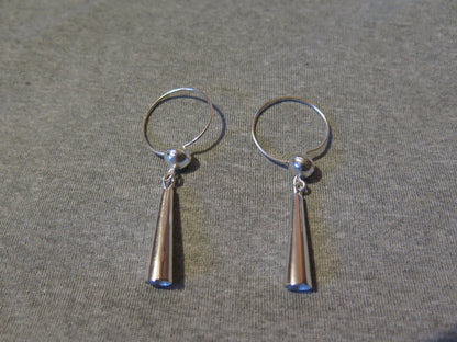 Native American Ball & Cone Earrings | Historically Accurate 1680s Fur Trade Jewelry in German Silver - Aki Trading Post
