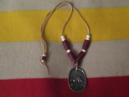 Native American-Made Hudson Bay Fur Trade Medallion Choker Necklace - Aki Trading Post
