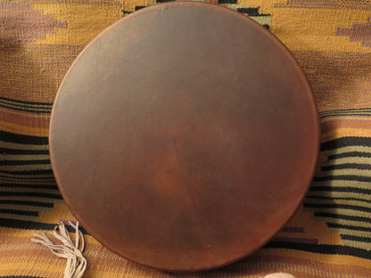 Native American Handmade 15" Buffalo or Elk Sacred Spirit Drum | Four Winds Lacing with Drum Beater - Aki Trading Post