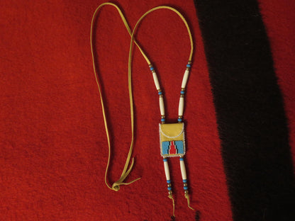 Native American Handmade Beaded Deer Leather Medicine Bag - Aki Trading Post
